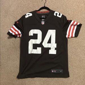 Nike Men's Orange and White Sports Jersey